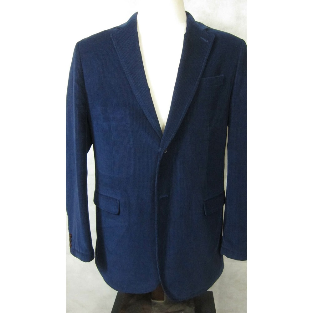 GORGEOUS Charles Tyrwhitt London Dark Blue Cotton Corduroy Sport Coat Blazer 42L